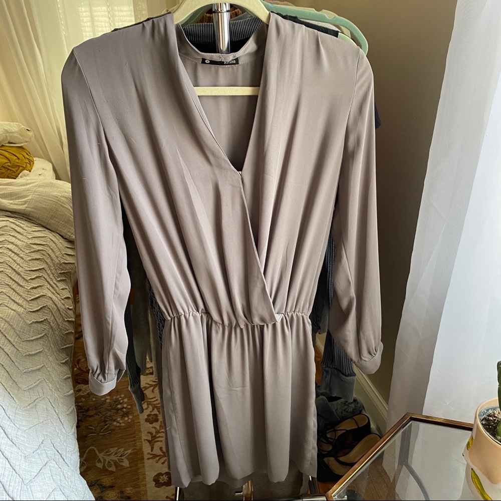 Taupe blouse dress